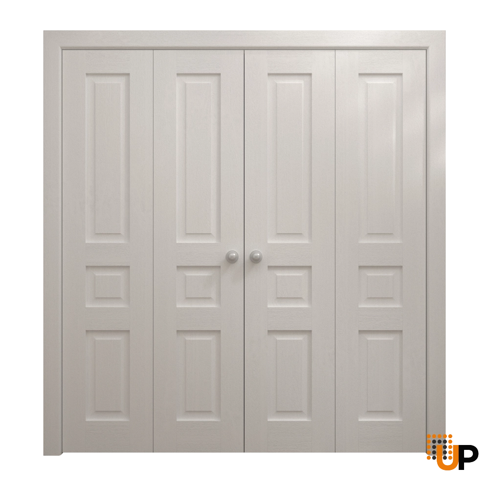 4 folding panels solid core sliding interior bi-fold double door | Ego 5012  EGO Painted White Oak | 96 x 80 (4* 24x80) photo#1