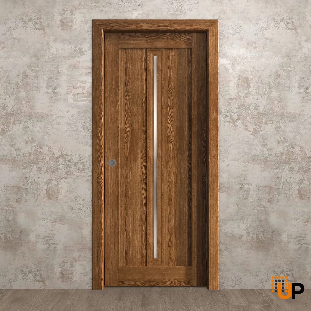 Single solid core sliding interior pocket door | Ego 5014  EGO Cognac Oak | 18 x 80 photo#2
