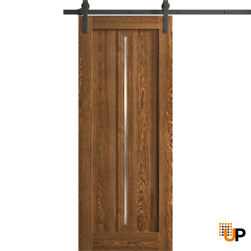 Single solid core sliding interior barn door | Ego 5014  EGO Cognac Oak | 18 x 80 photo#1