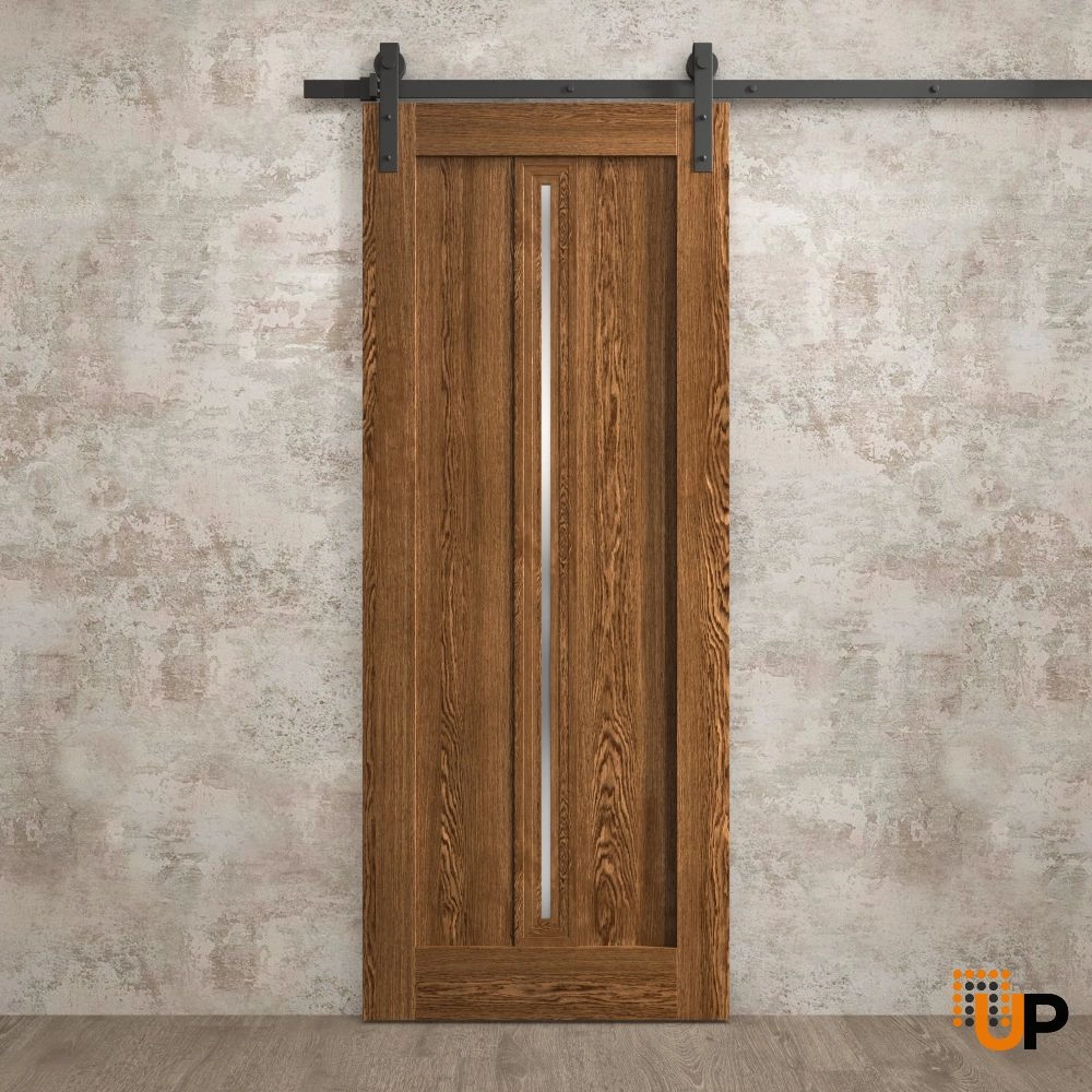 Single solid core sliding interior barn door | Ego 5014  EGO Cognac Oak | 18 x 80 photo#2