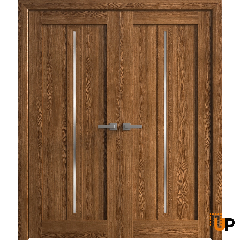 Double solid core french interior swing double door | Ego 5014  EGO Cognac Oak | 36 x 80 (2* 18x80) photo#1