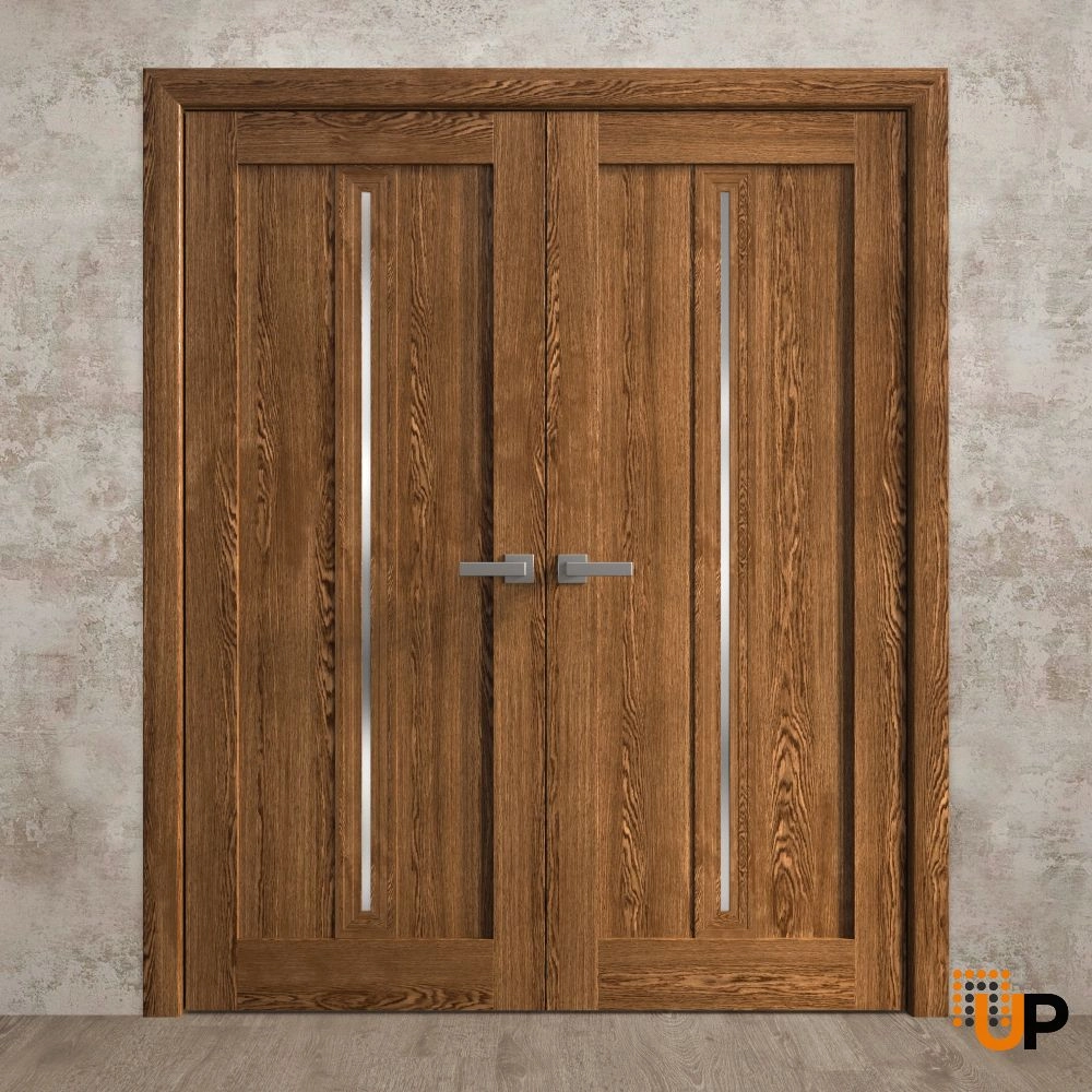 Double solid core french interior swing double door | Ego 5014  EGO Cognac Oak | 36 x 80 (2* 18x80) photo#2
