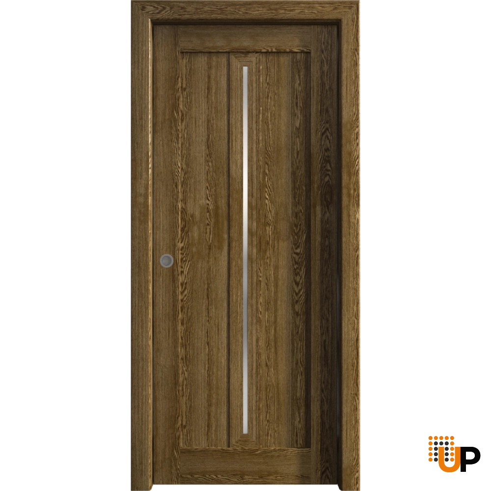 Single solid core sliding interior pocket door | Ego 5014  EGO Marble Oak | 18 x 80 photo#1