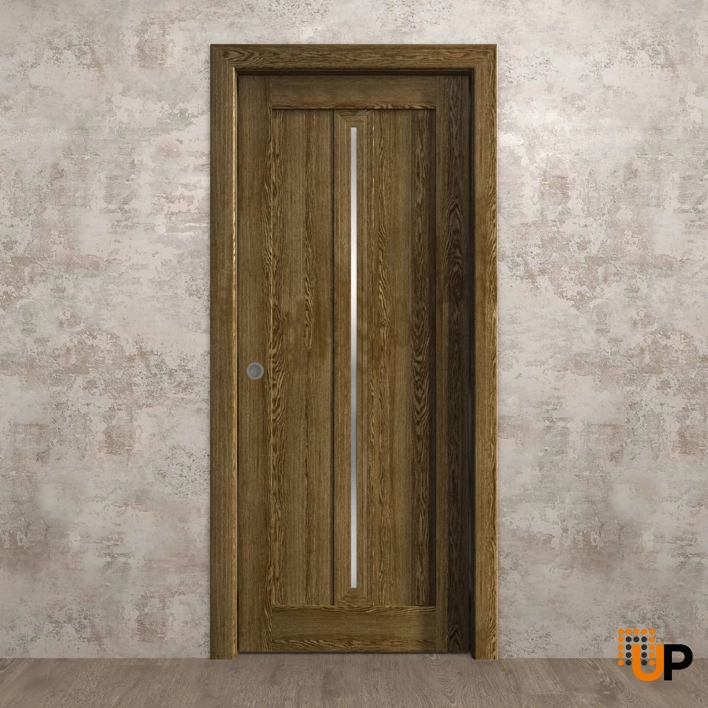 Single solid core sliding interior pocket door | Ego 5014  EGO Marble Oak | 18 x 80 photo#2