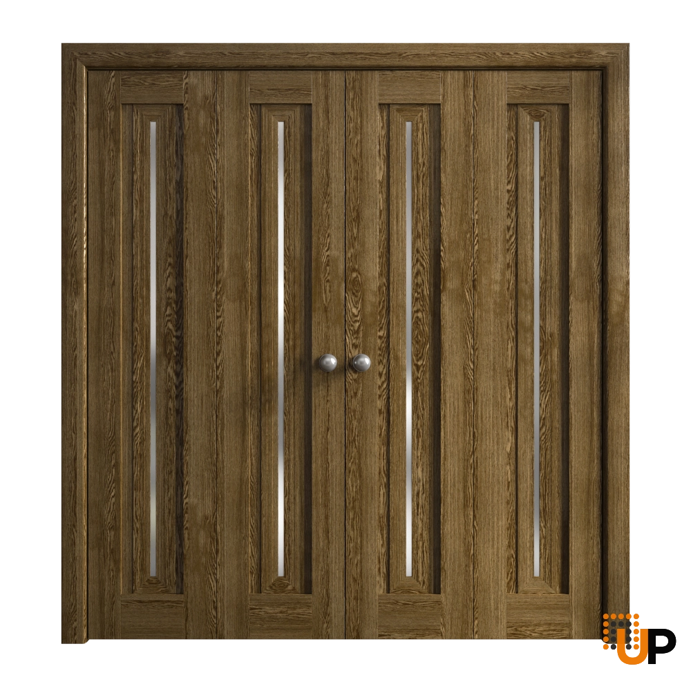 4 folding panels solid core sliding interior bi-fold double door | Ego 5014  EGO Marble Oak | 96 x 96 (4* 24x96) photo#1