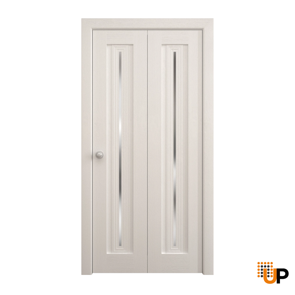 2 folding panels solid core sliding interior bi-fold door | Ego 5014  EGO Painted White Oak | 84 x 84 (2* 42x84) photo#1