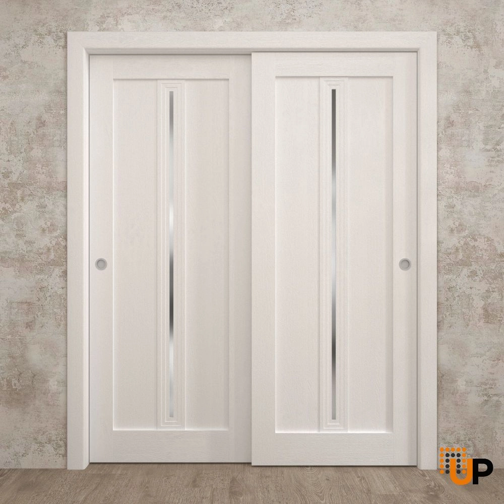 Single solid core interior door slab | Ego 5014  EGO Painted White Oak | 18 x 80 photo#2