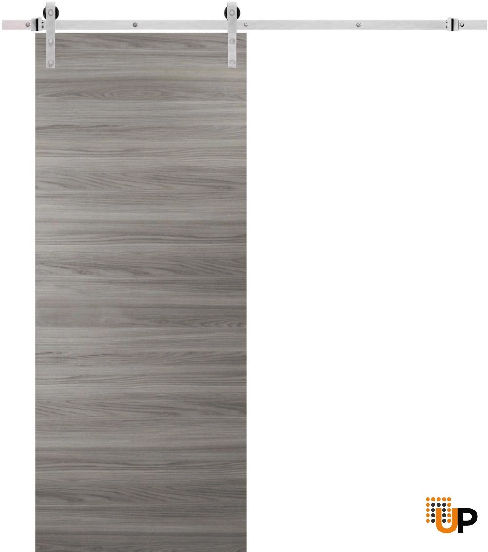 Single solid wood with honeycomb sliding flush interior barn door | Planum 0010 Ginger Ash | 30 x 80 photo#4