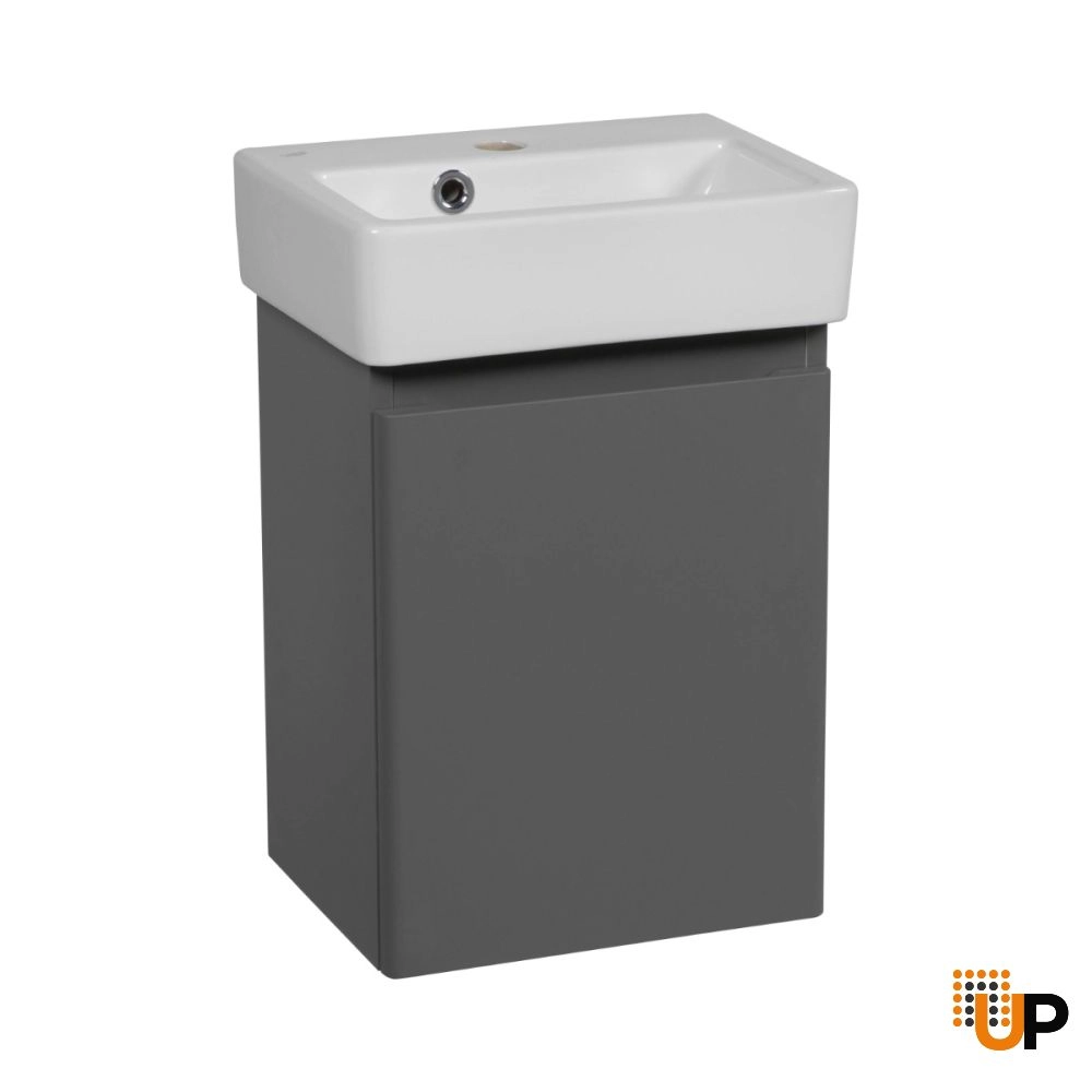 Modern Wall-Mounted Bathroom MINI-Vanity with Washbasin | Comfort Gray Matte Collection | Non-Toxic Fire-Resistant MDF photo#1