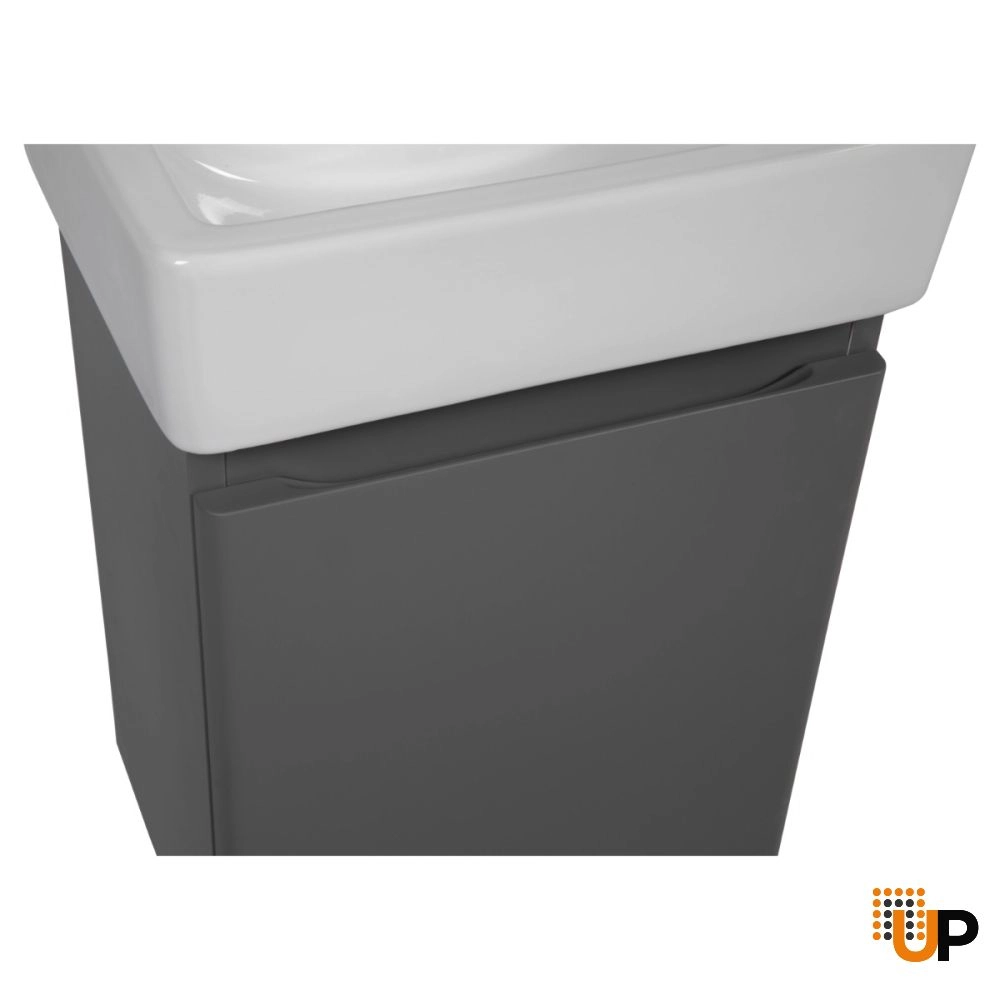 Modern Wall-Mounted Bathroom MINI-Vanity with Washbasin | Comfort Gray Matte Collection | Non-Toxic Fire-Resistant MDF photo#5