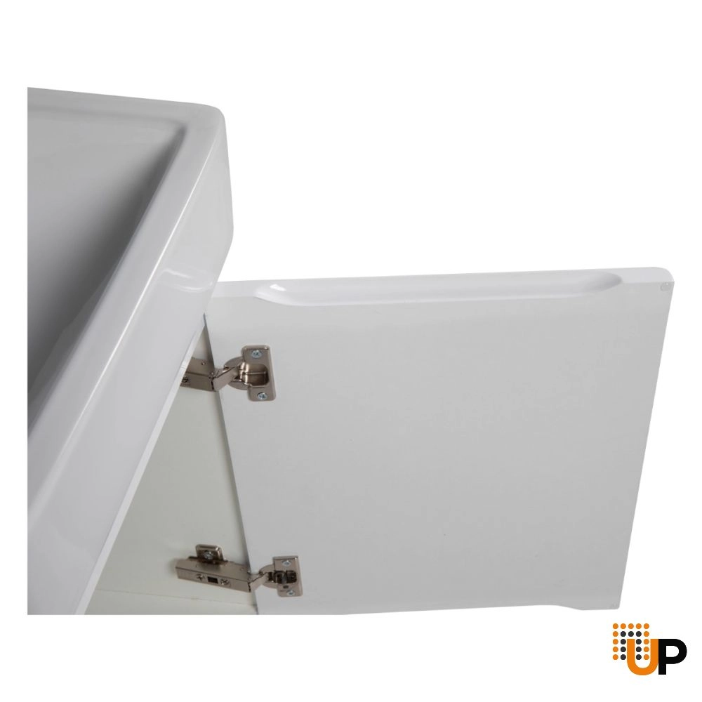Modern Wall-Mounted Bathroom MINI-Vanity with Washbasin | Comfort White High Gloss Collection | Non-Toxic Fire-Resistant MDF photo#7