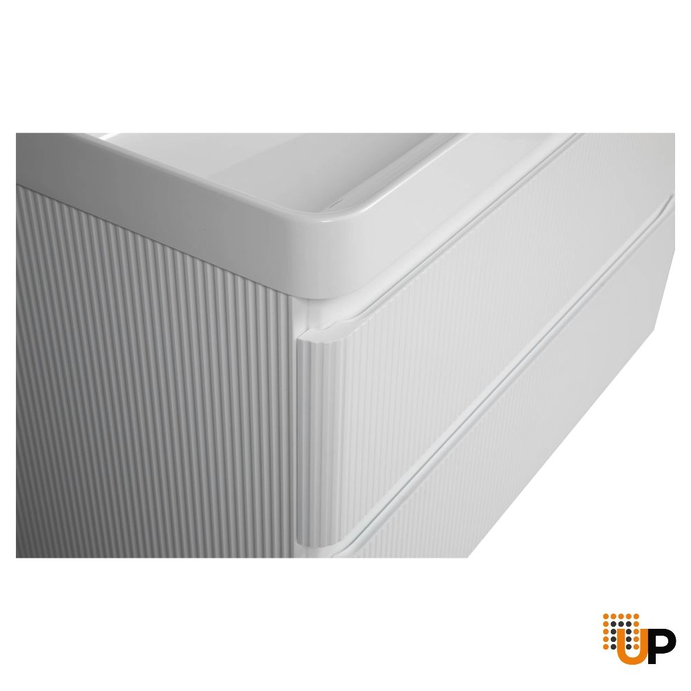 Modern Wall-Mounted Bathroom Vanity with Washbasin | Luxury White Matte Collection | Non-Toxic Fire-Resistant MDF-36" photo#4