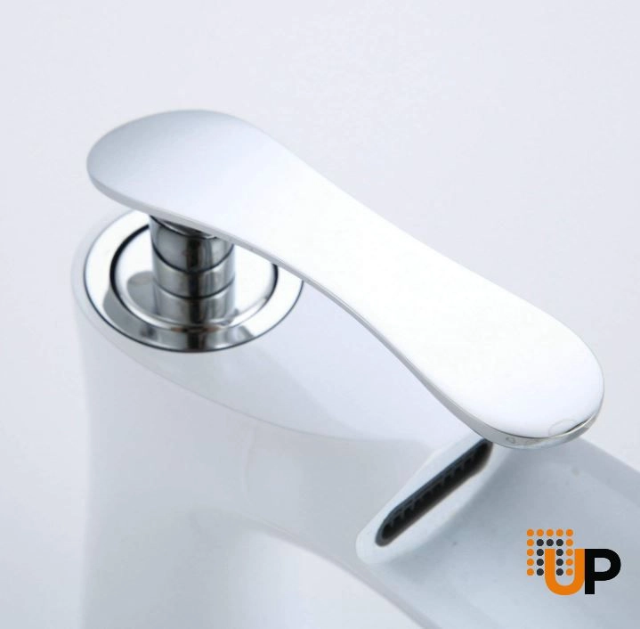 White & Chrome Bathroom Faucet | Single Handle Bathroom Faucet for Sink 1 Hole | Lavatory Vanity Tap photo#5