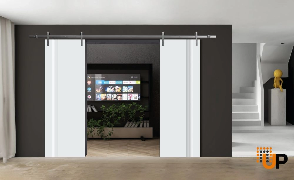 Single solid wood with honeycomb modern interior door slab | Basic 0111 White | 18 x 80 photo#4
