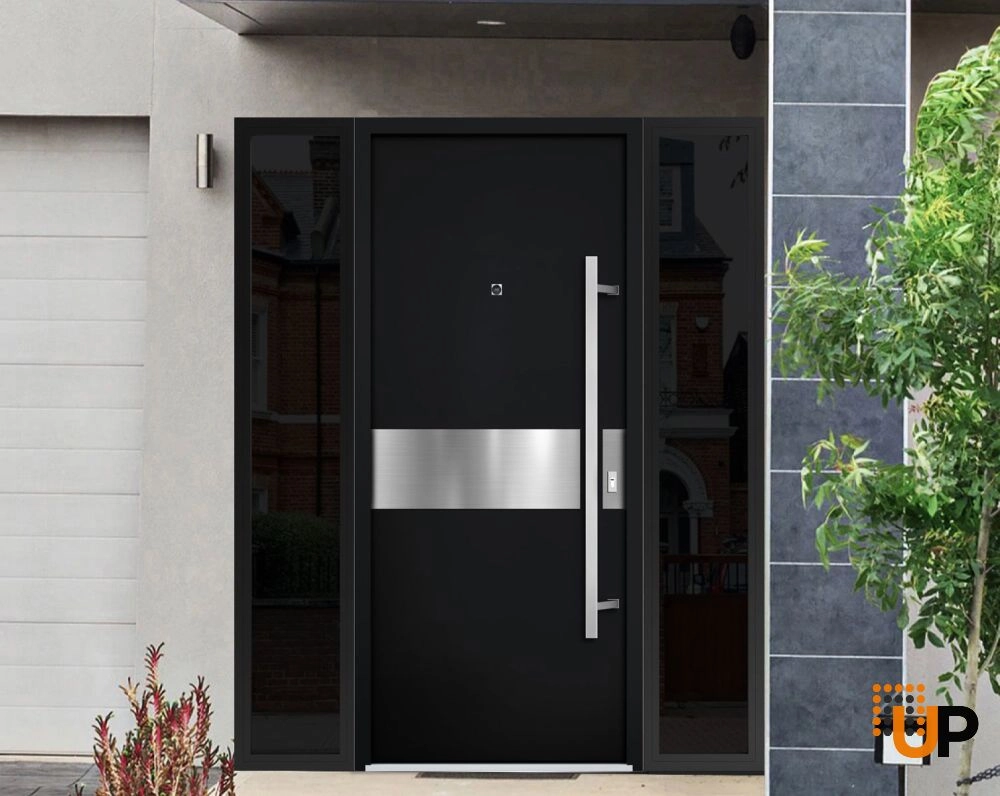 Single swing metal-aluminum modern exterior door | Deux 6072 Black | 60 x 80 photo#3