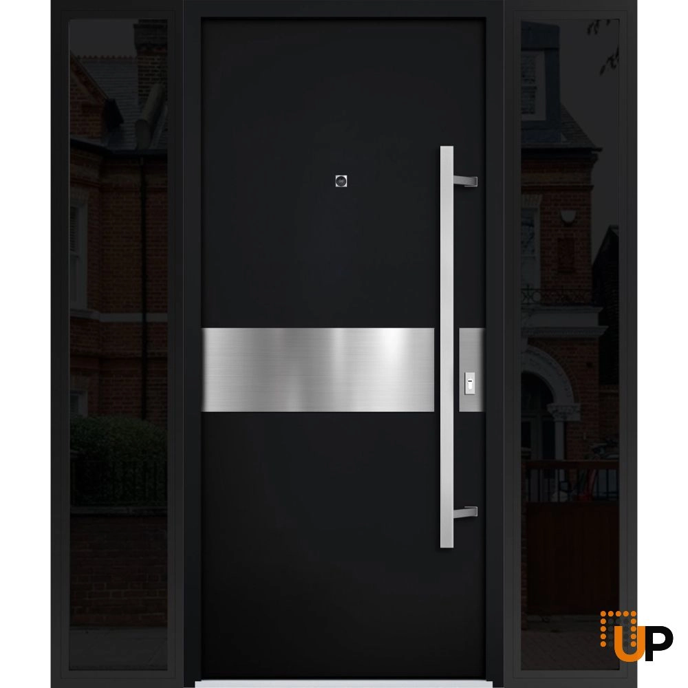 Single swing metal-aluminum modern exterior door | Deux 6072 Black | 60 x 80 photo#1