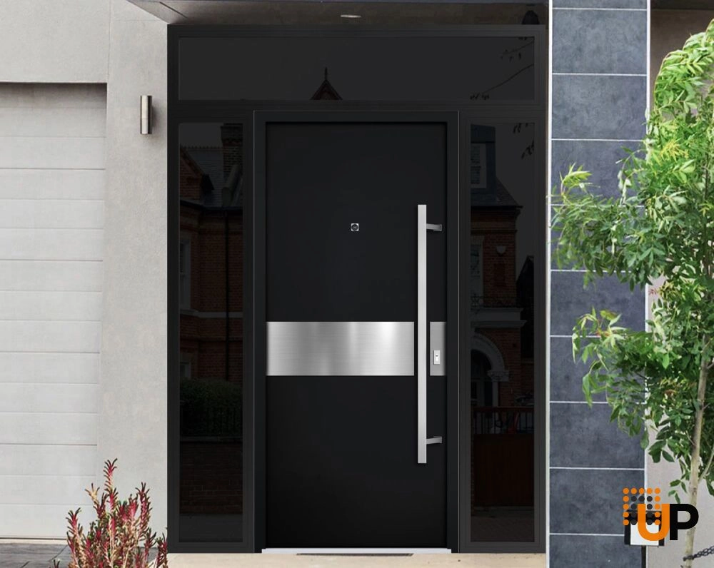 Single swing metal-aluminum modern exterior door | Deux 6072 Black | 60 x 96 photo#3