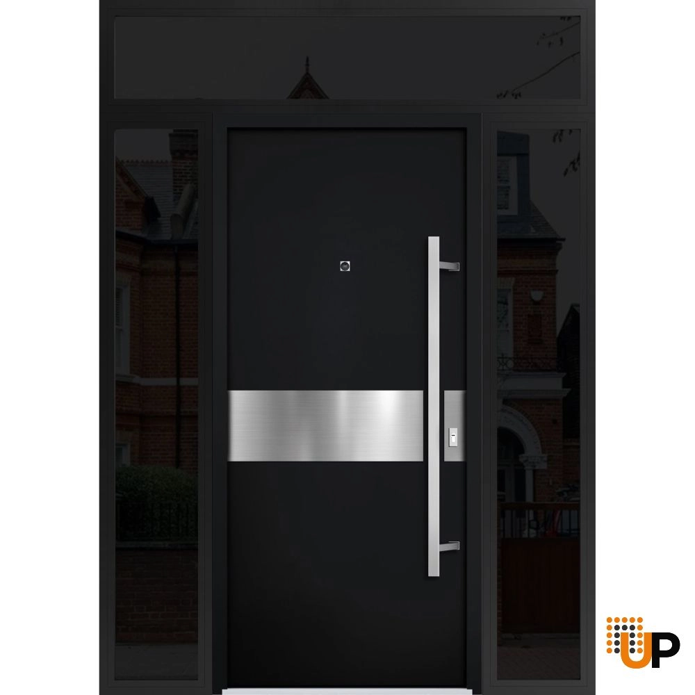 Single swing metal-aluminum modern exterior door | Deux 6072 Black | 60 x 96 photo#1
