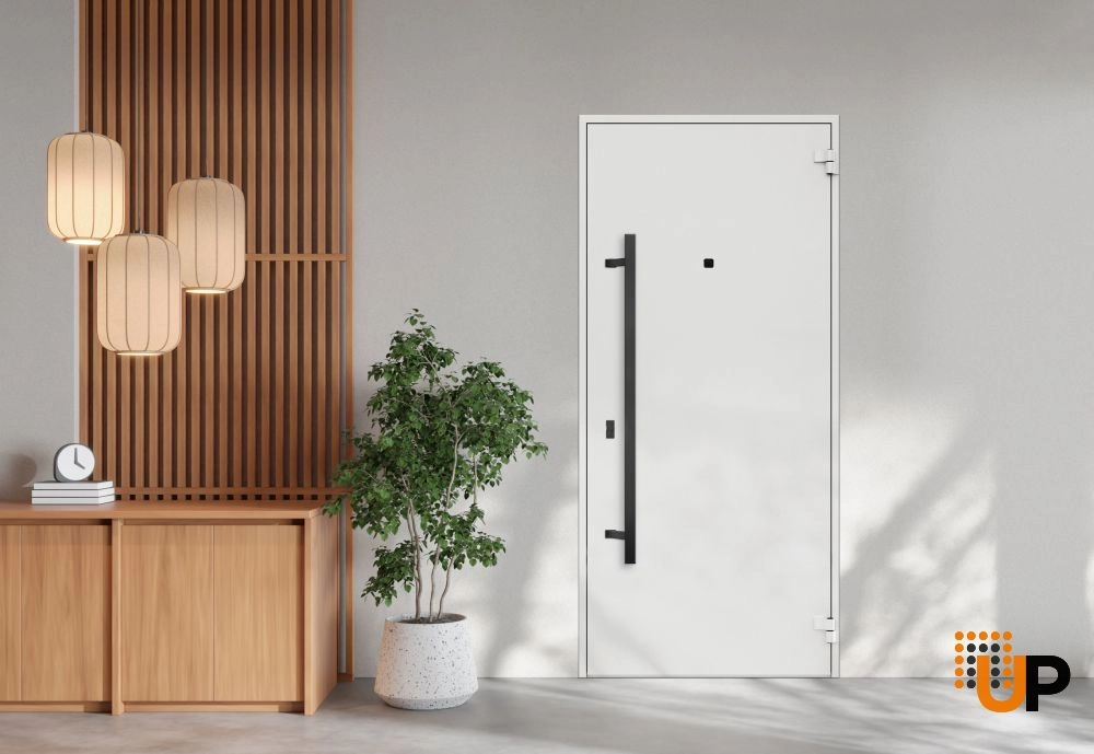 Single swing metal-aluminum modern exterior door | Deux 6072 Black | 36 x 80 photo#4
