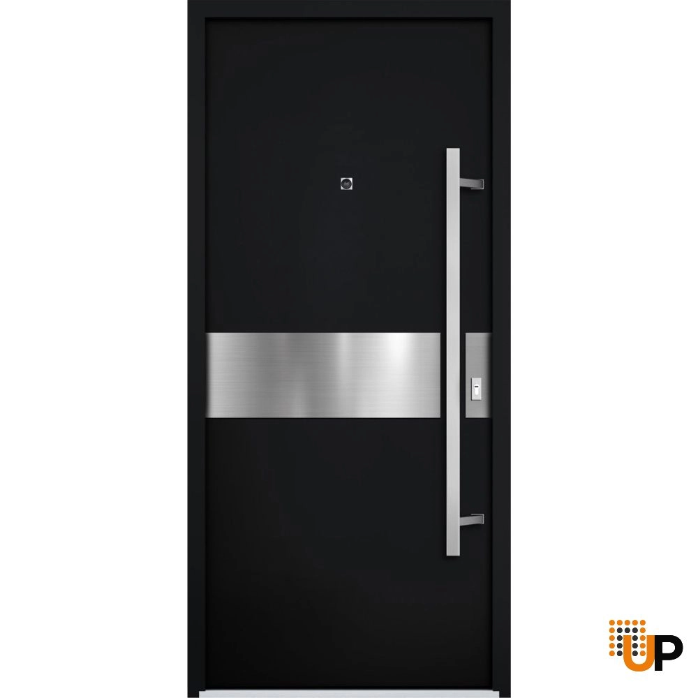 Single swing metal-aluminum modern exterior door | Deux 6072 Black | 36 x 80 photo#1