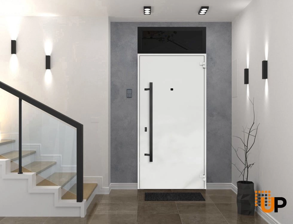 Single swing metal-aluminum modern exterior door | Deux 6072 Black | 36 x 96 photo#4