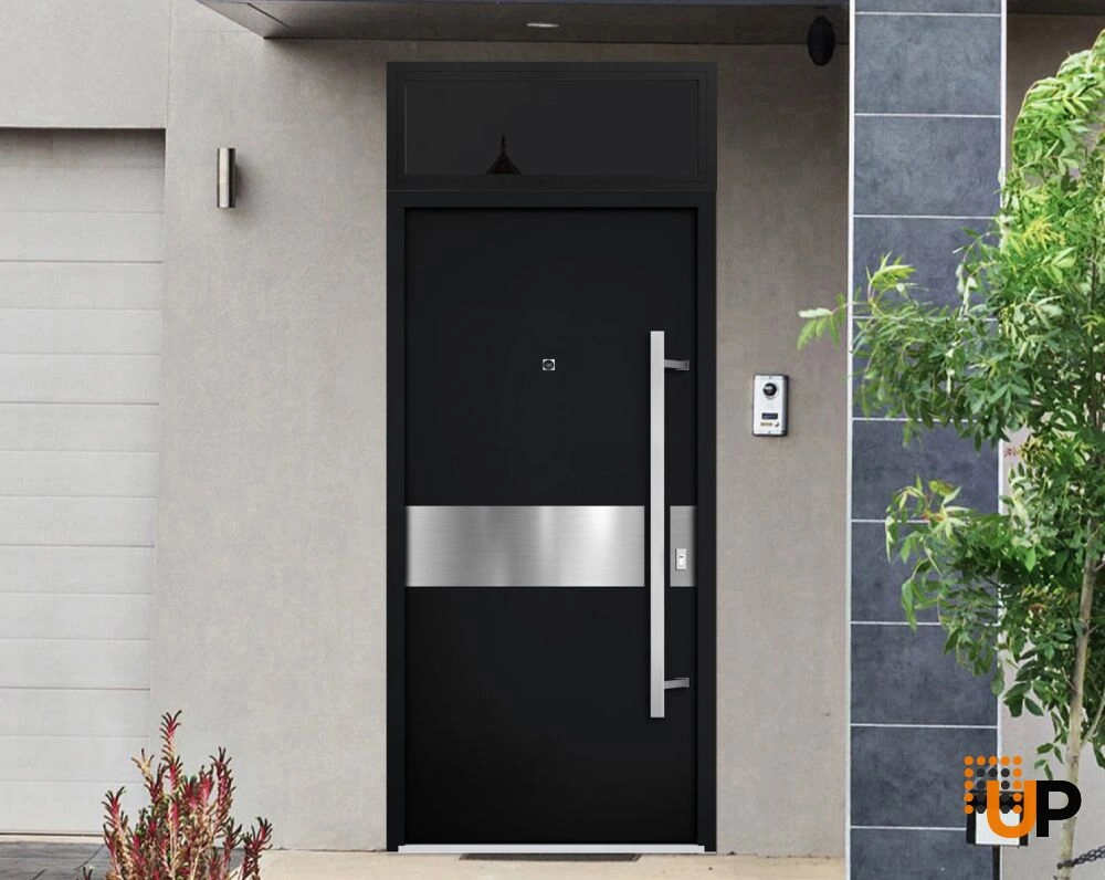 Single swing metal-aluminum modern exterior door | Deux 6072 Black | 36 x 96 photo#3