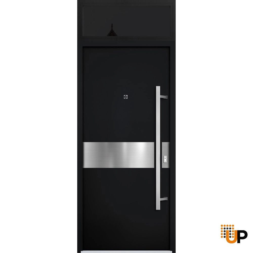 Single swing metal-aluminum modern exterior door | Deux 6072 Black | 36 x 96 photo#1