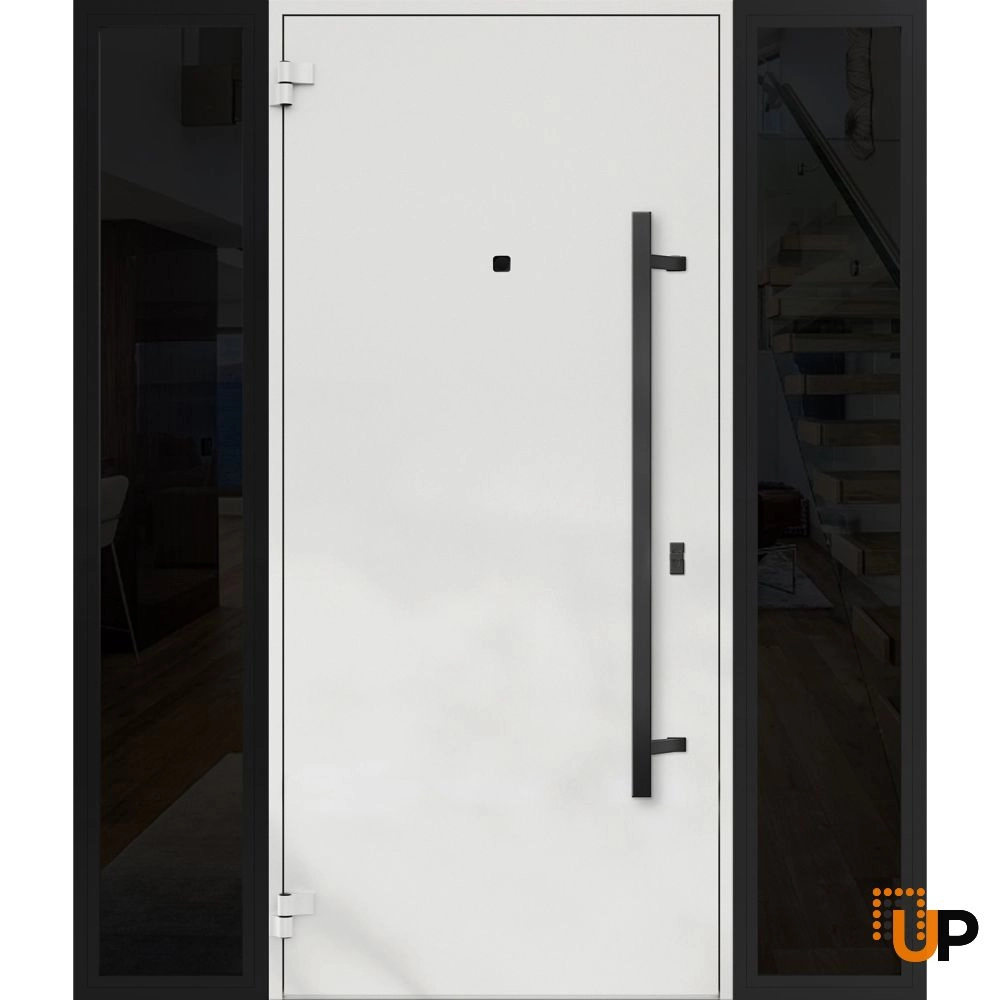 Single swing metal-aluminum modern exterior door | Deux 6072 Black | 64 x 80 photo#2