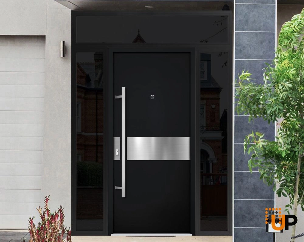 Single swing metal-aluminum modern exterior door | Deux 6072 Black | 60 x 96 photo#3