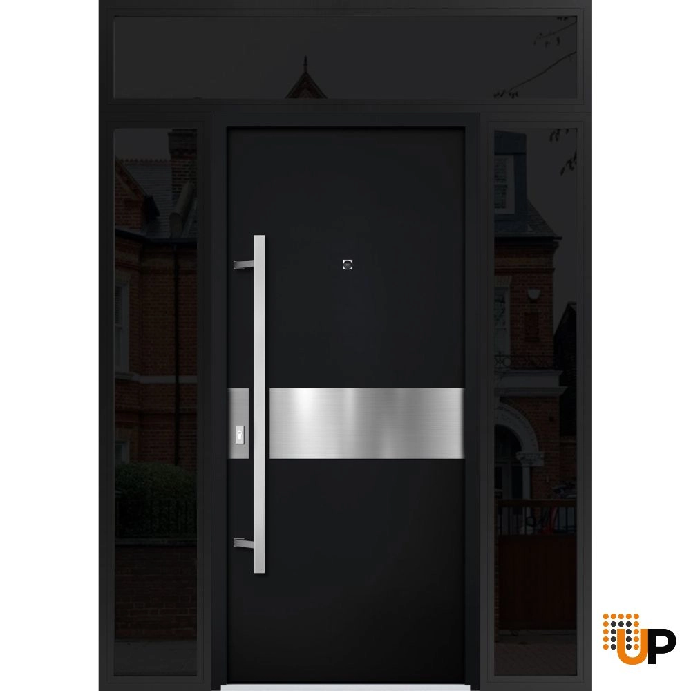 Single swing metal-aluminum modern exterior door | Deux 6072 Black | 60 x 96 photo#1