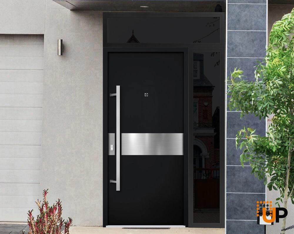Single swing metal-aluminum modern exterior door | Deux 6072 Black | 48 x 96 photo#3