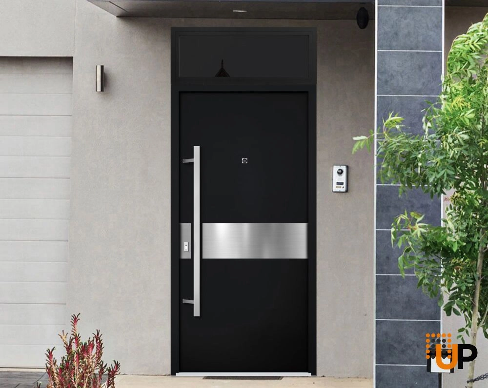 Single swing metal-aluminum modern exterior door | Deux 6072 Black | 36 x 96 photo#3