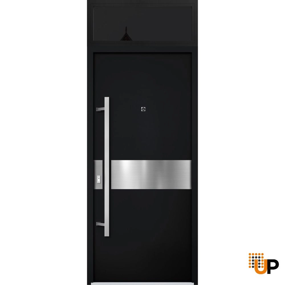 Single swing metal-aluminum modern exterior door | Deux 6072 Black | 36 x 96 photo#1