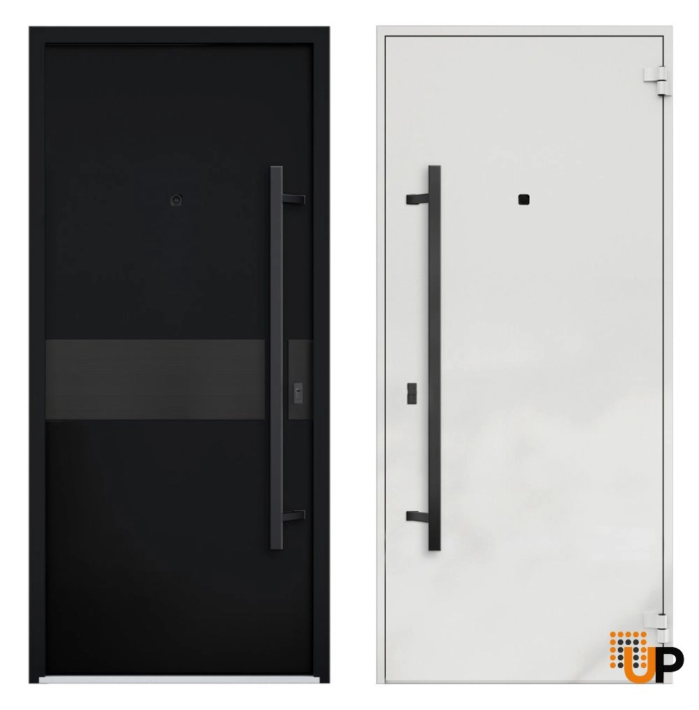 Single swing metal-aluminum modern exterior door | Deux 6072 Black | 36 x 80 photo#5
