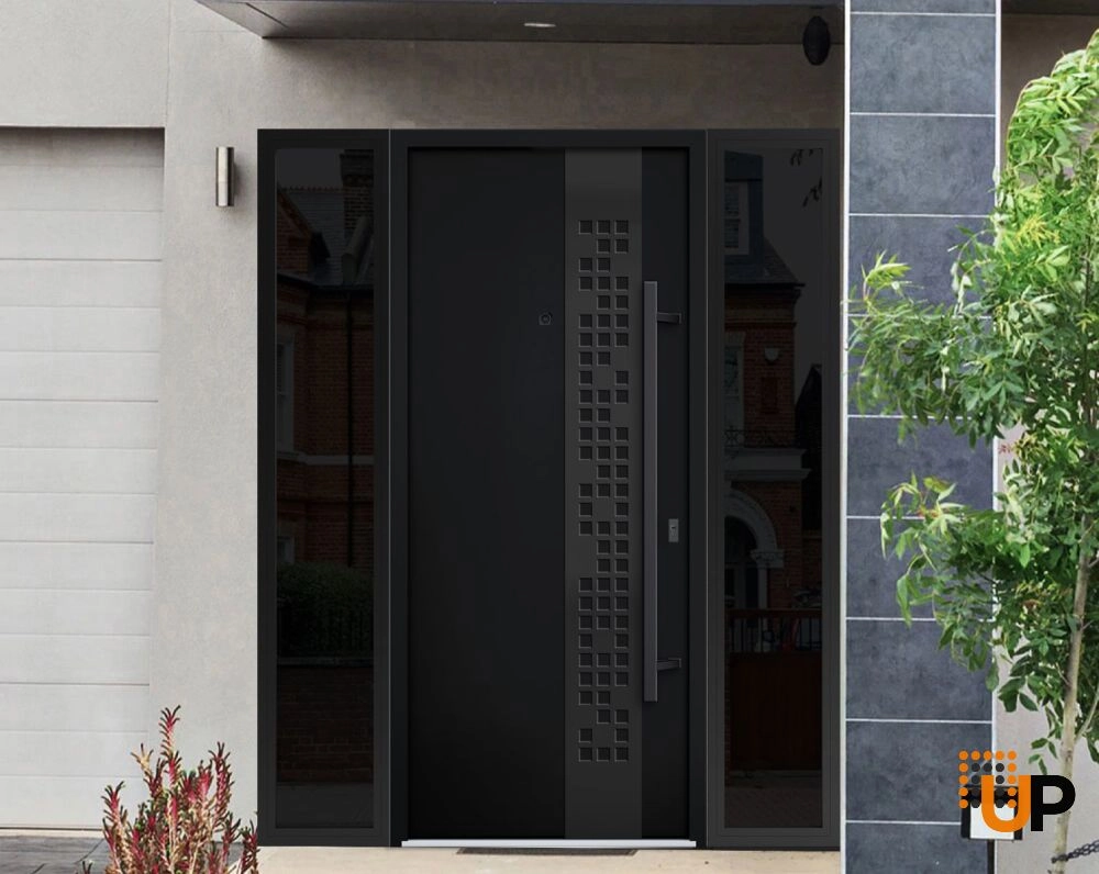 Single swing metal-aluminum modern exterior door | Deux 6078 Black | 60 x 80 photo#3
