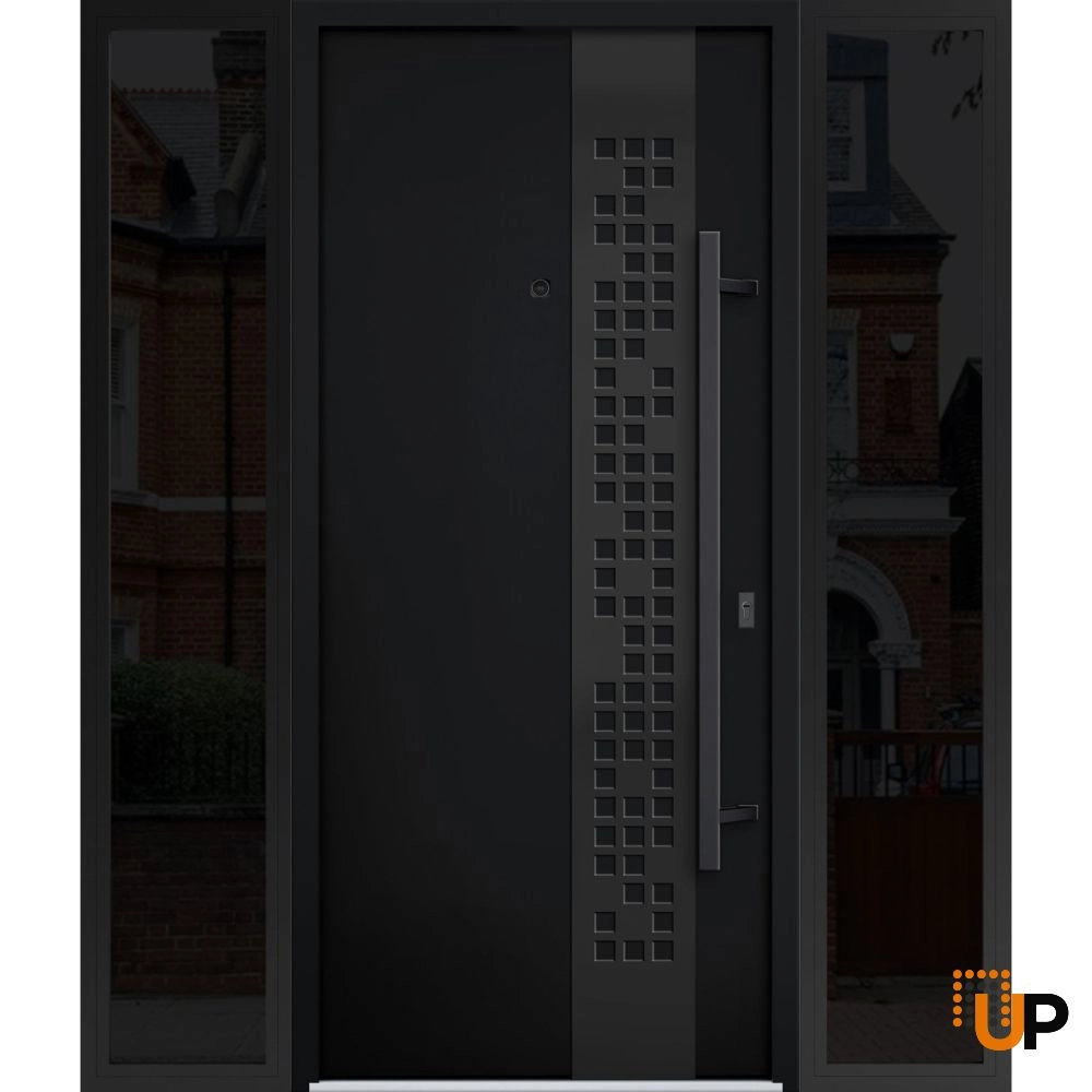 Single swing metal-aluminum modern exterior door | Deux 6078 Black | 60 x 80 photo#1