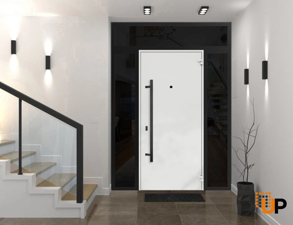 Single swing metal-aluminum modern exterior door | Deux 6078 Black | 60 x 96 photo#4