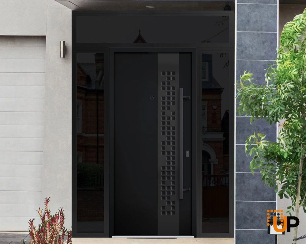Single swing metal-aluminum modern exterior door | Deux 6078 Black | 60 x 96 photo#3