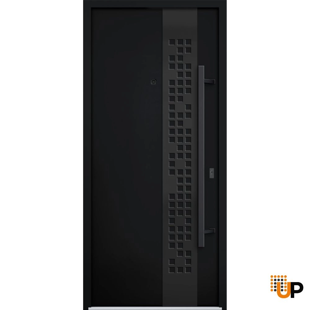 Single swing metal-aluminum modern exterior door | Deux 6078 Black | 36 x 80 photo#1