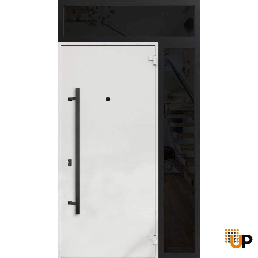 Single swing metal-aluminum modern exterior door | Deux 6078 Black | 48 x 96 photo#2