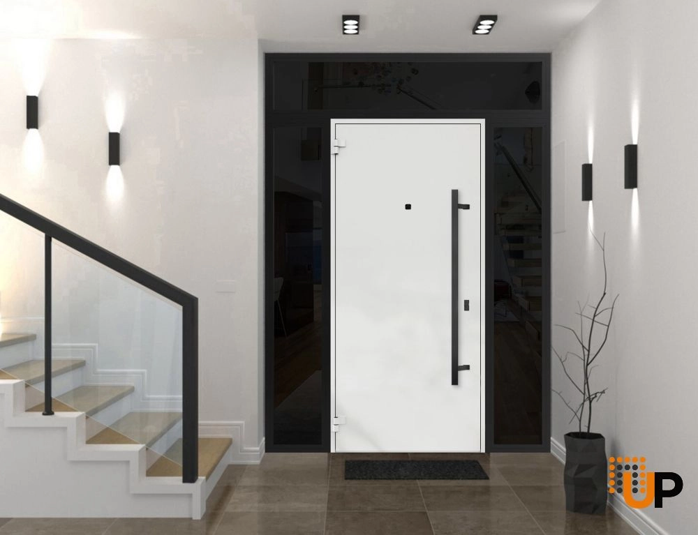 Single swing metal-aluminum modern exterior door | Deux 6078 Black | 60 x 96 photo#3