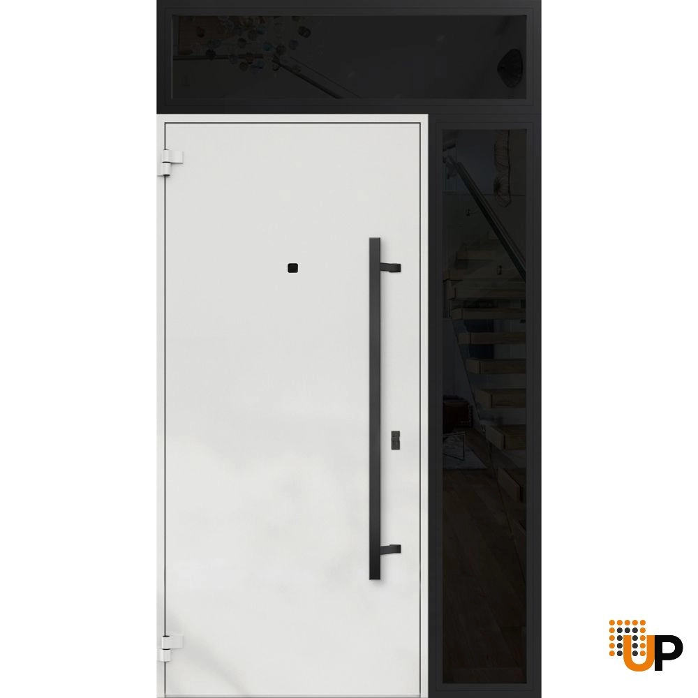 Single swing metal-aluminum modern exterior door | Deux 6078 Black | 48 x 96 photo#2