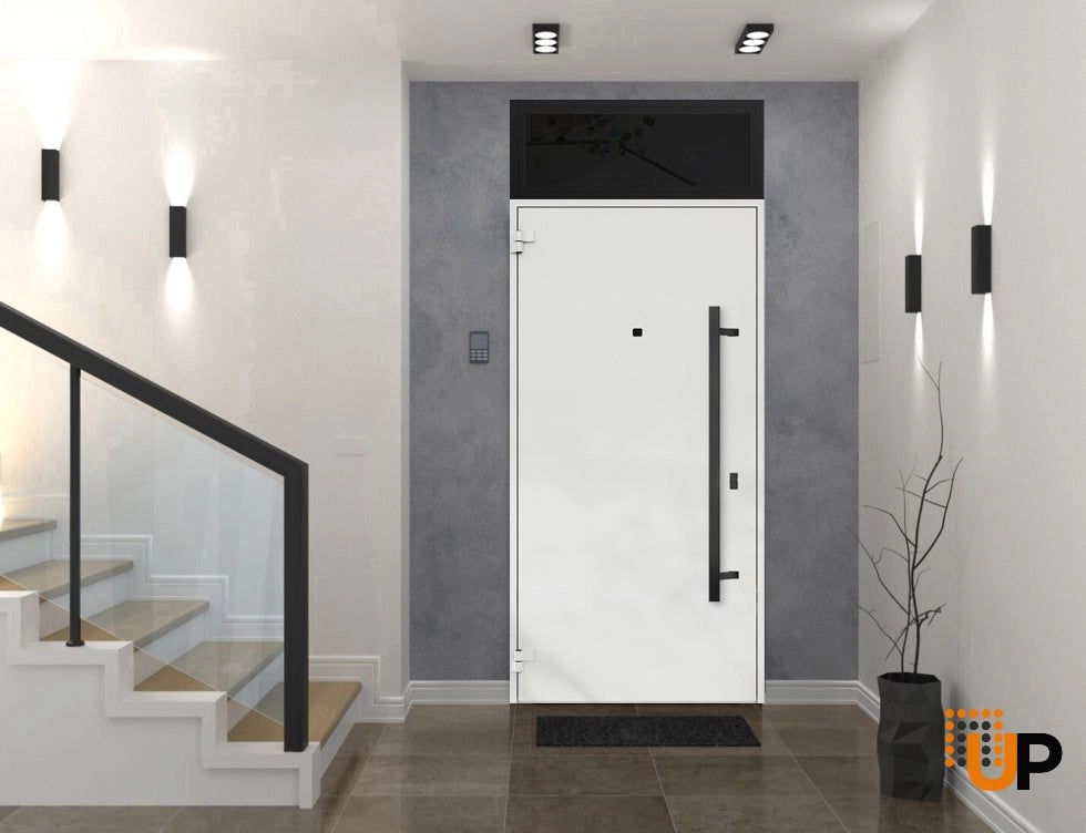 Single swing metal-aluminum modern exterior door | Deux 6078 Black | 36 x 96 photo#4