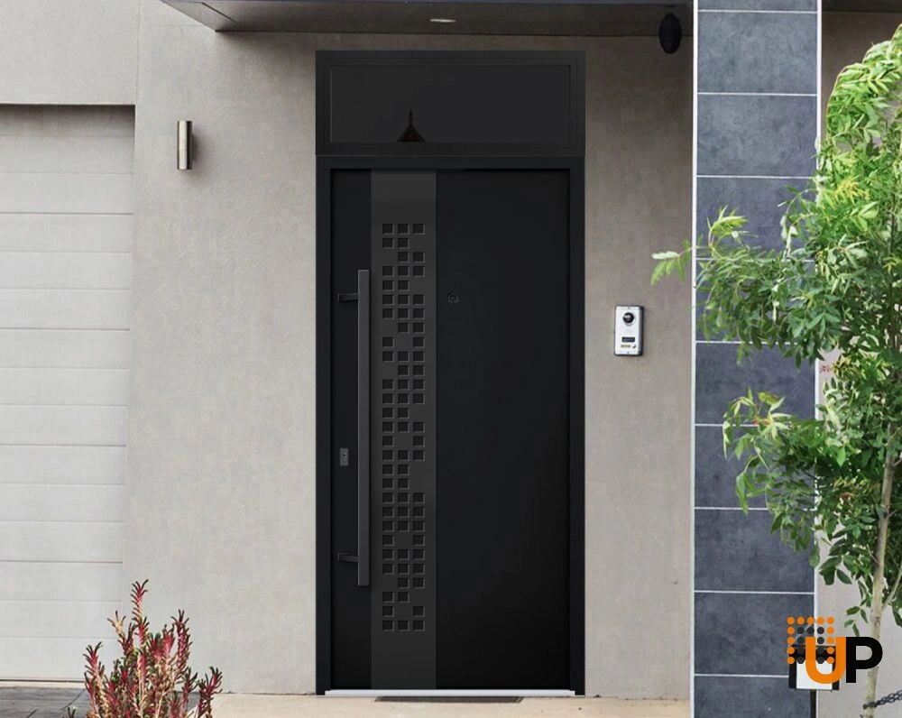 Single swing metal-aluminum modern exterior door | Deux 6078 Black | 36 x 96 photo#3