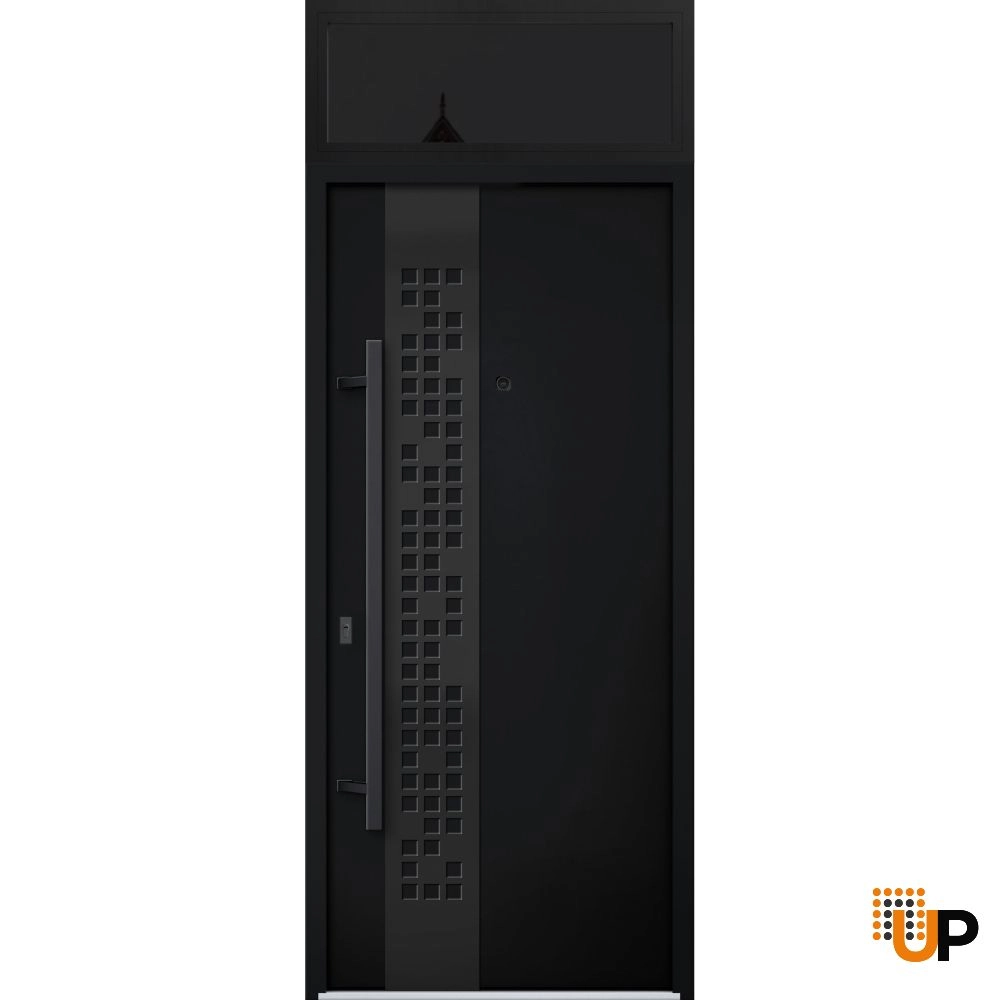 Single swing metal-aluminum modern exterior door | Deux 6078 Black | 36 x 96 photo#1