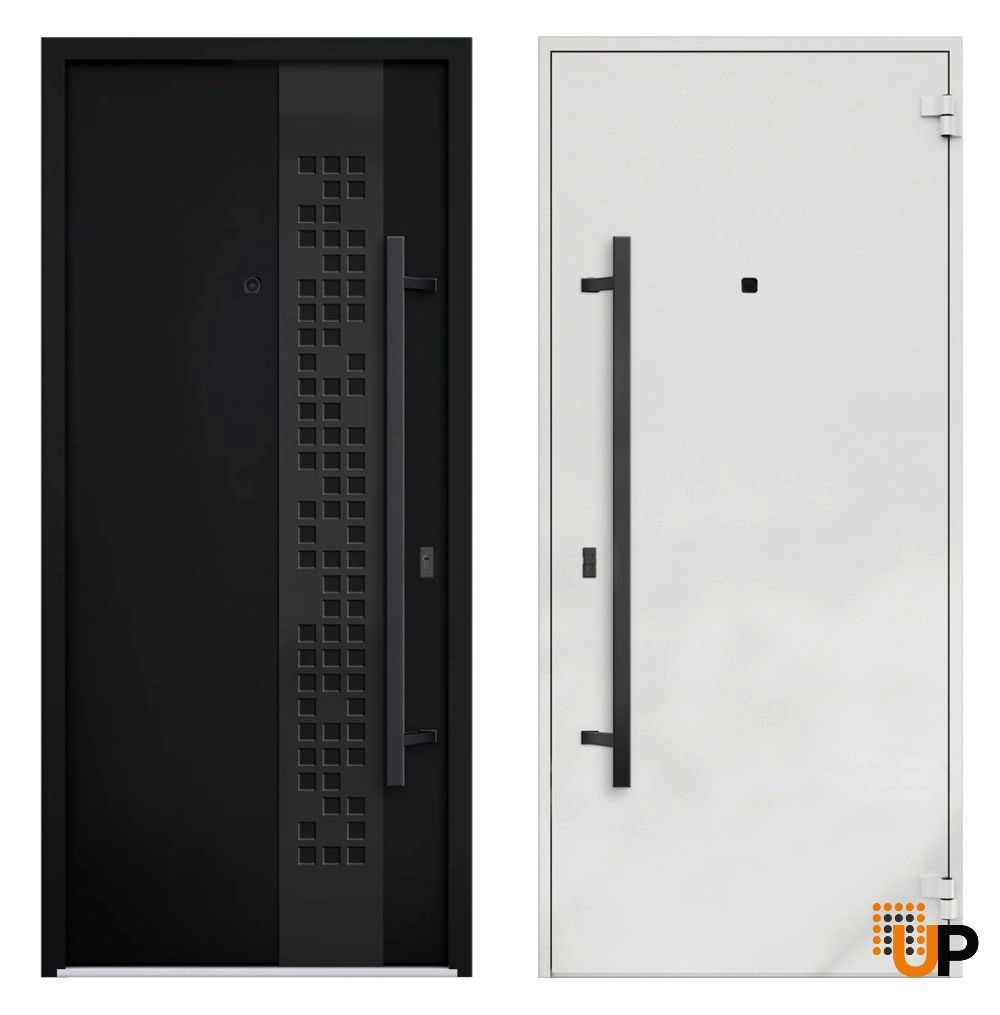 Single swing metal-aluminum modern exterior door | Deux 6078 Black | 60 x 96 photo#5