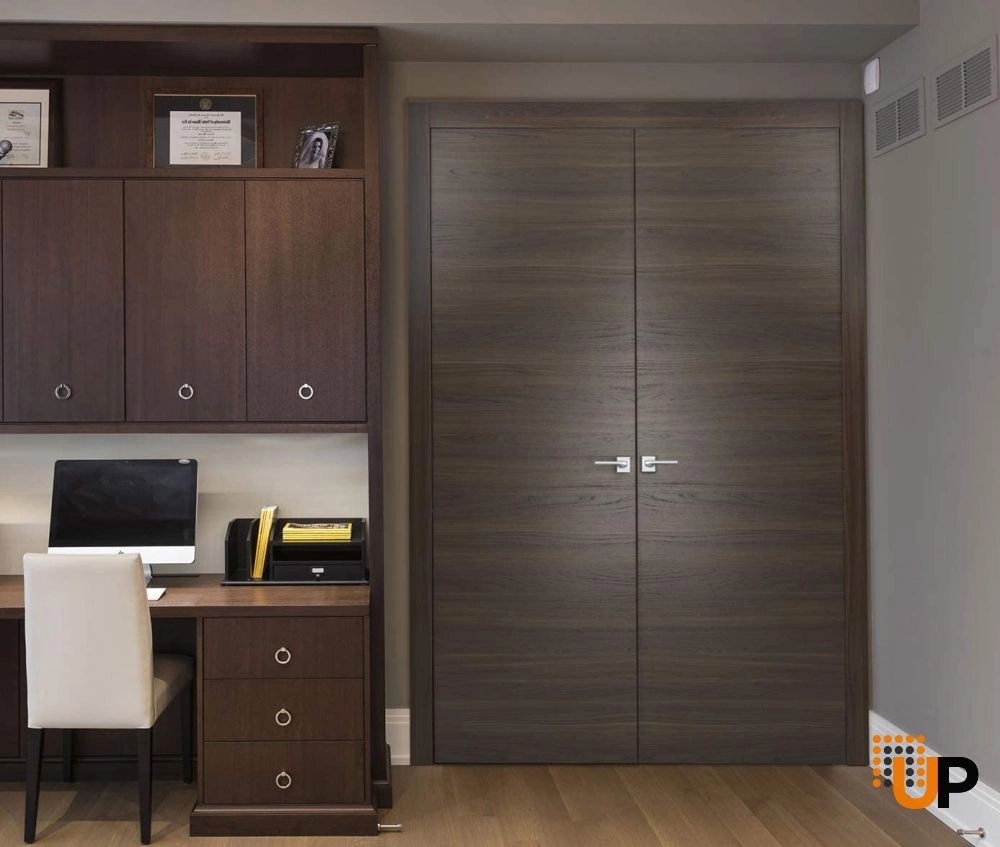 Double solid wood with honeycomb french interior swing double door | Planum 0010 Chocolate Ash | 36 x 80 (2* 18x80) photo#2