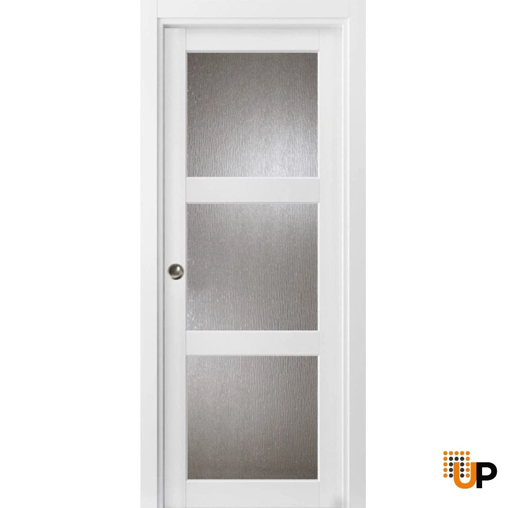 Lucia 2588 interior pocket door 18x84 white solid wood Photo #1