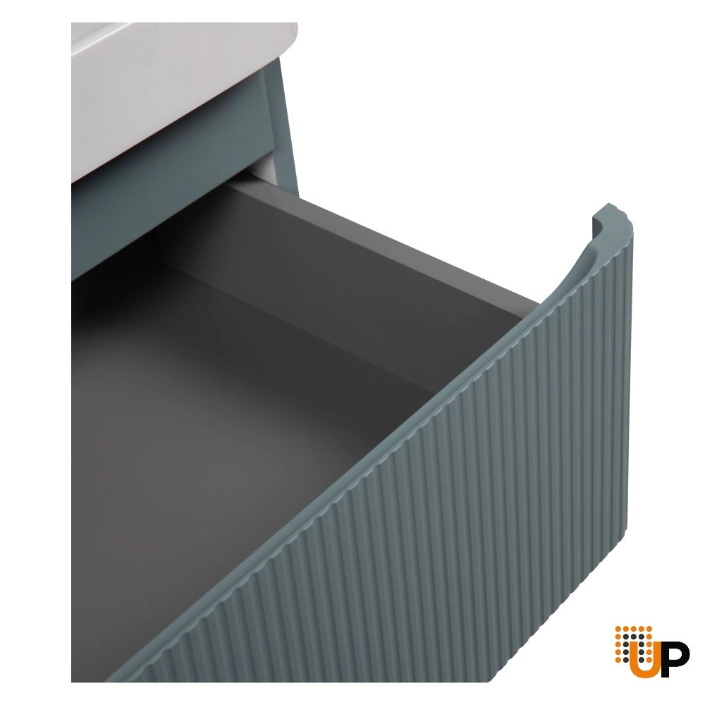 Modern Wall-Mounted Bathroom Vanity with Washbasin | Luxury Green Matte Collection | Non-Toxic Fire-Resistant MDF-36" photo#4