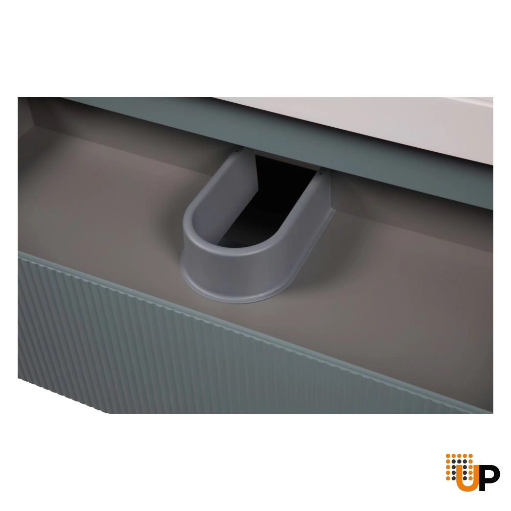 Modern Wall-Mounted Bathroom Vanity with Washbasin | Luxury Green Matte Collection | Non-Toxic Fire-Resistant MDF-36" photo#6